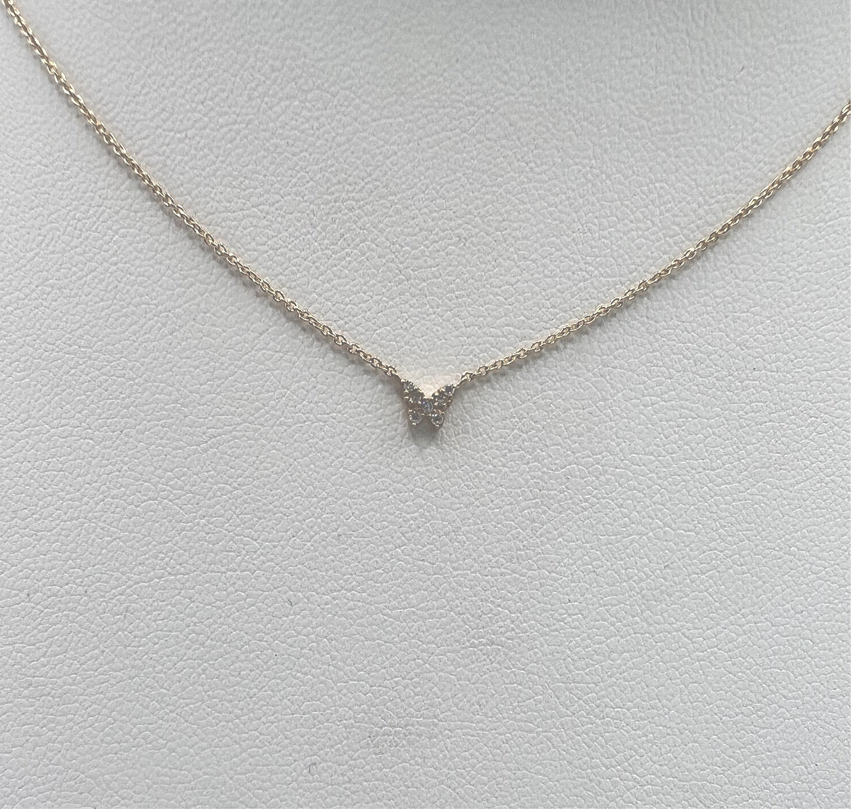Tiny Pavé Butterfly Necklace