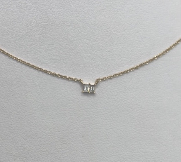 Petite Baguette Duo Necklace