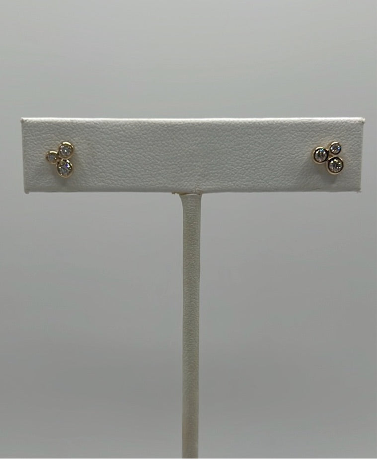 Pluto Bezel Trio Studs