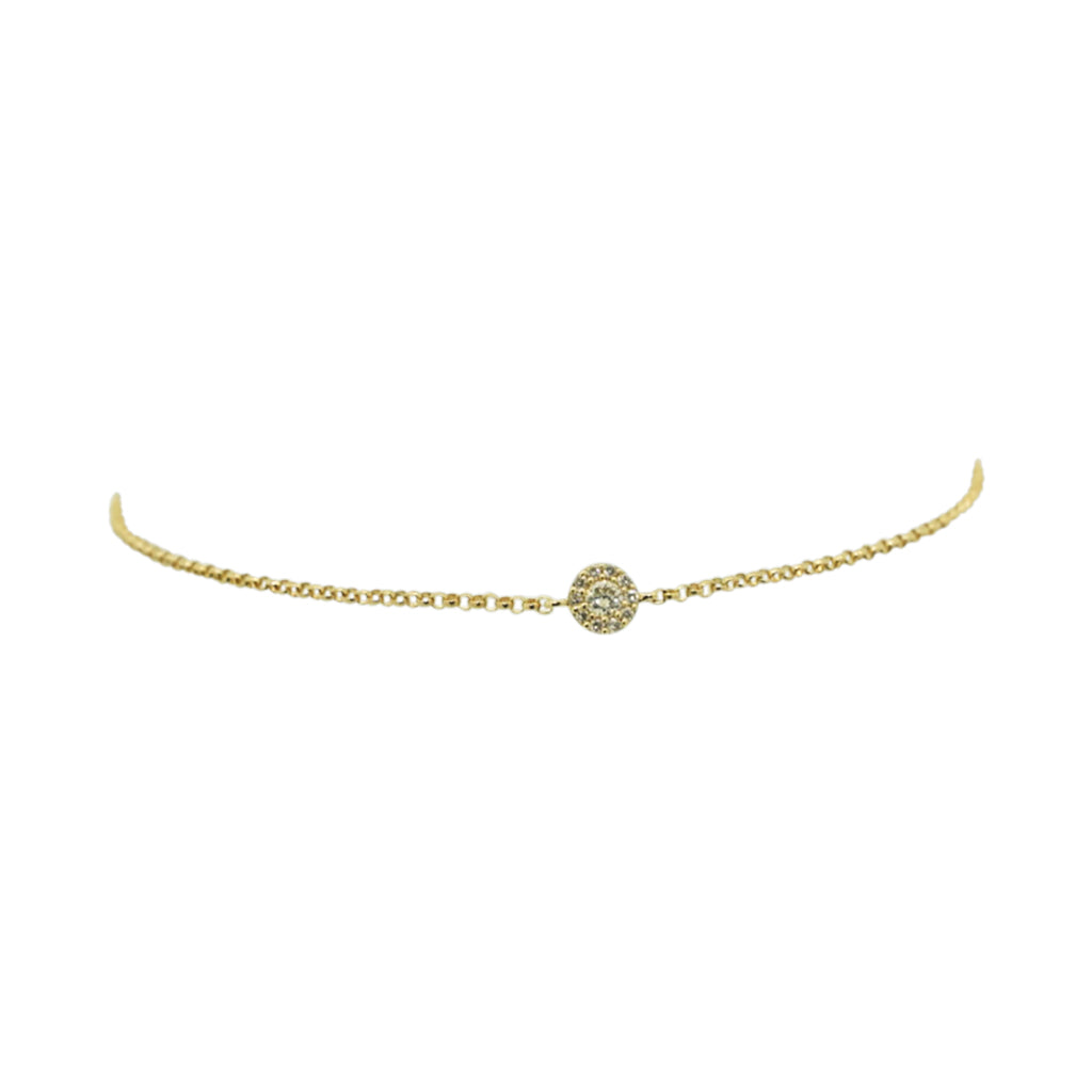 Petite Diamond Disc Chain Bracelet