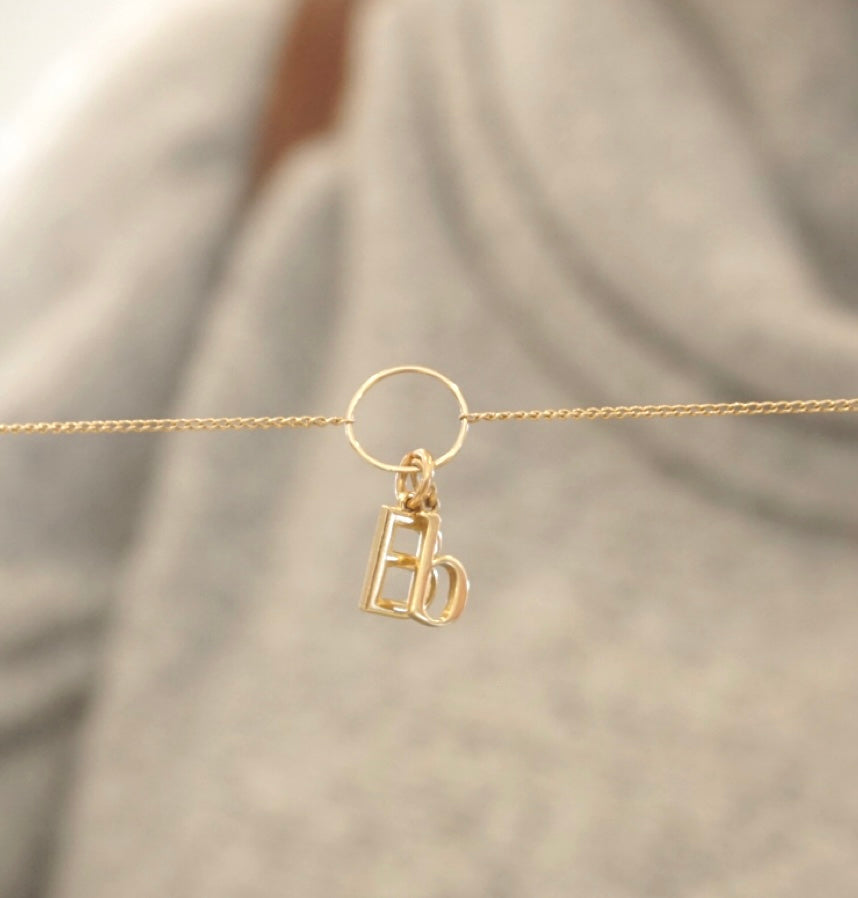 Block Plain Initial Charm