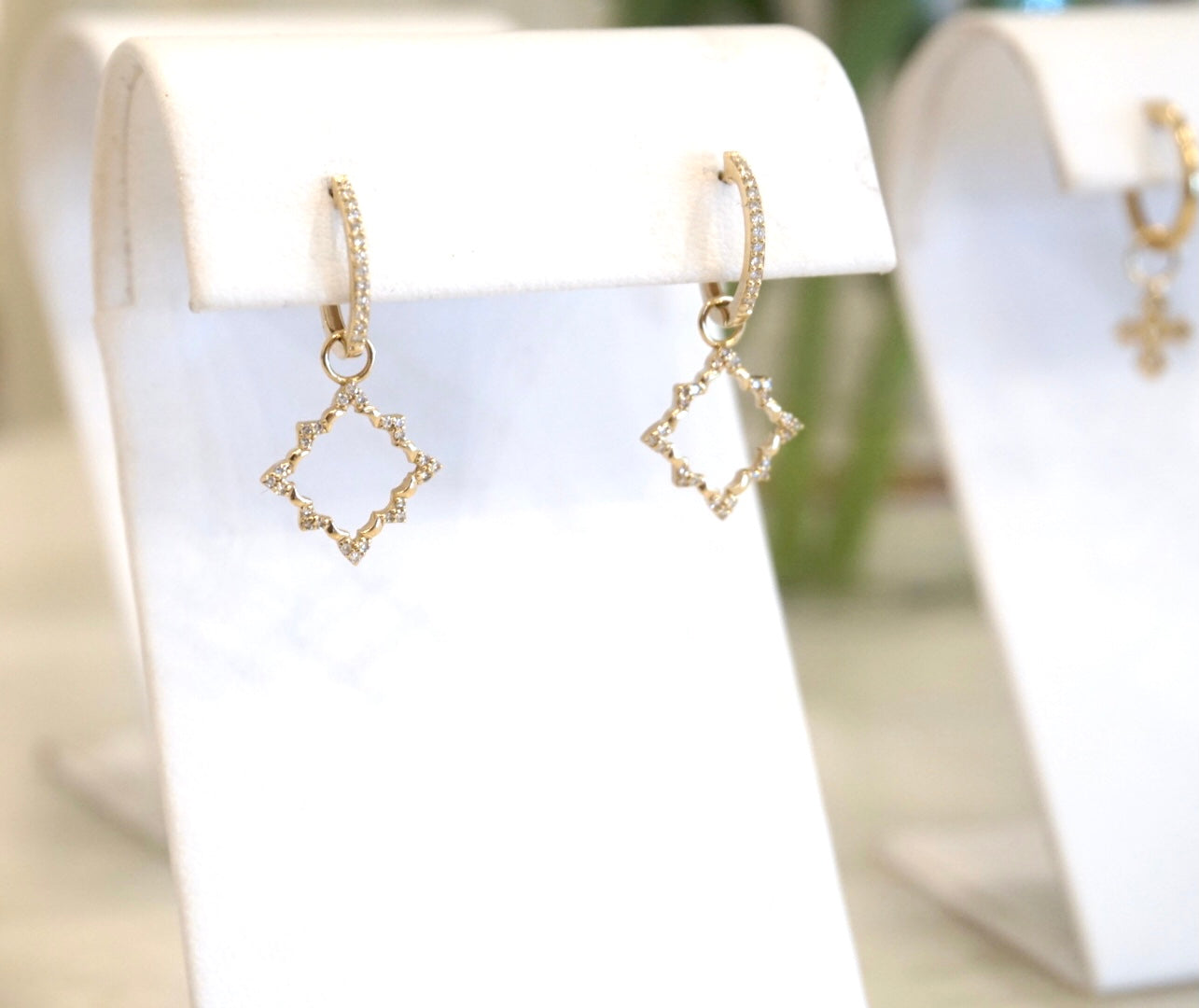 Square-burst Hoop Charms