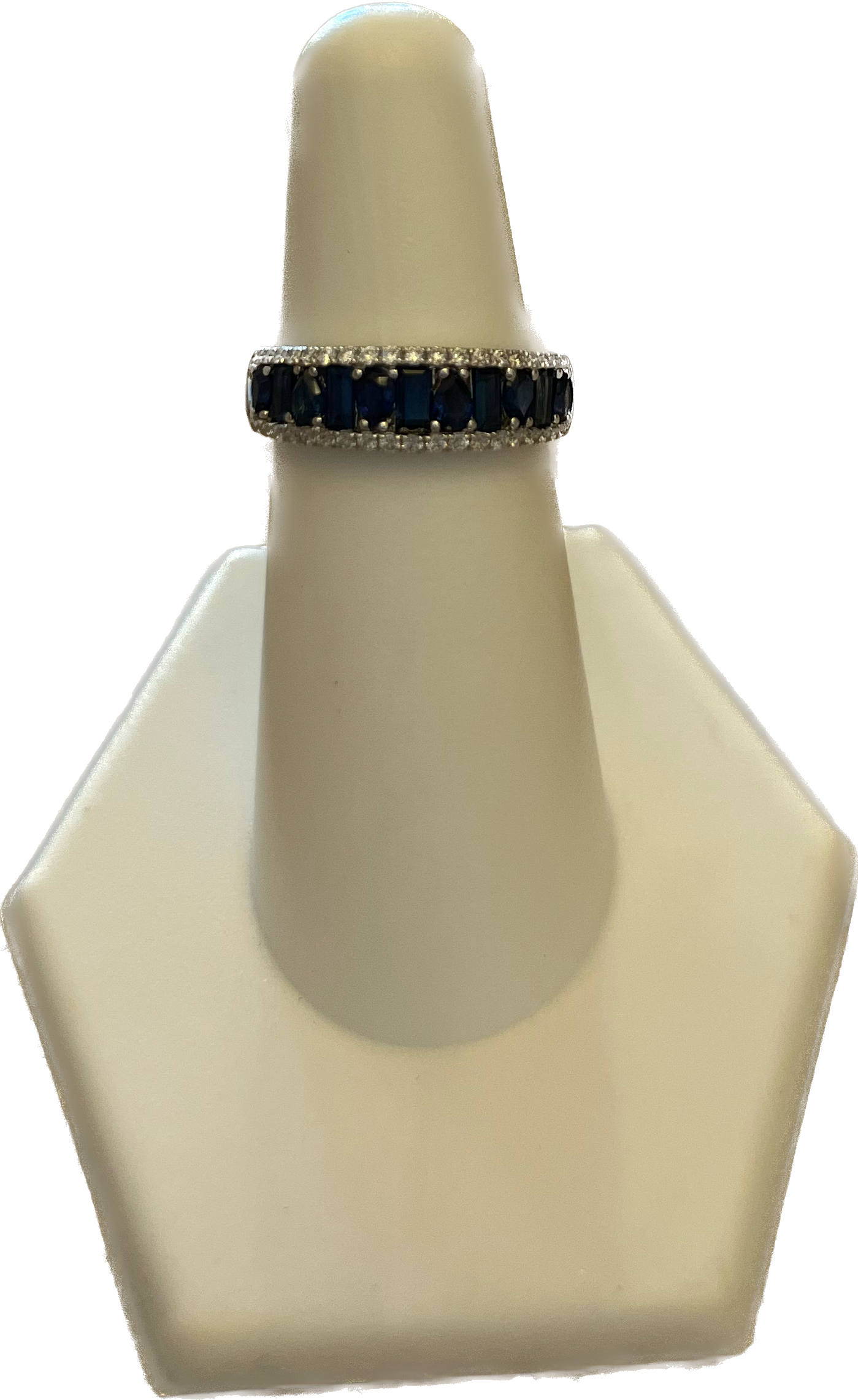 Sapphire Baguette & Pears with Diamonds Band