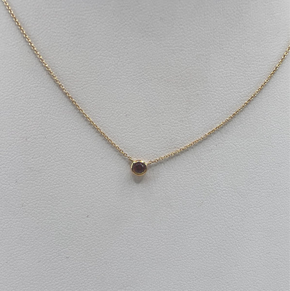 Garnet Bezel Necklace
