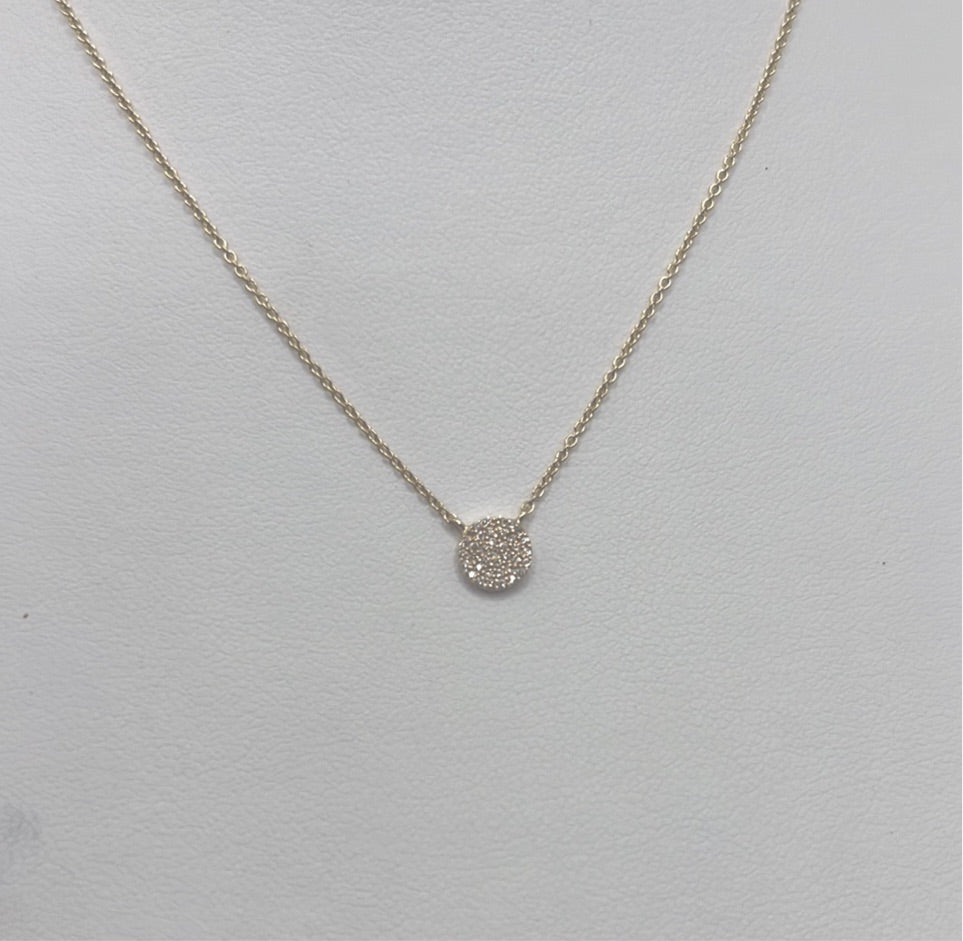 Petite Pavé Disc Necklace