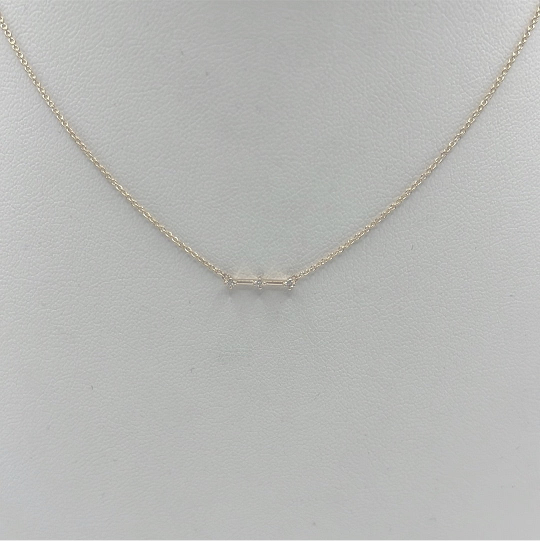 Prong Trio Bar Necklace