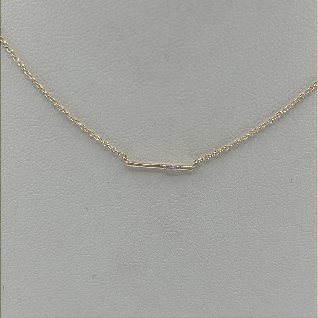 Baby Bar + Baguette Necklace