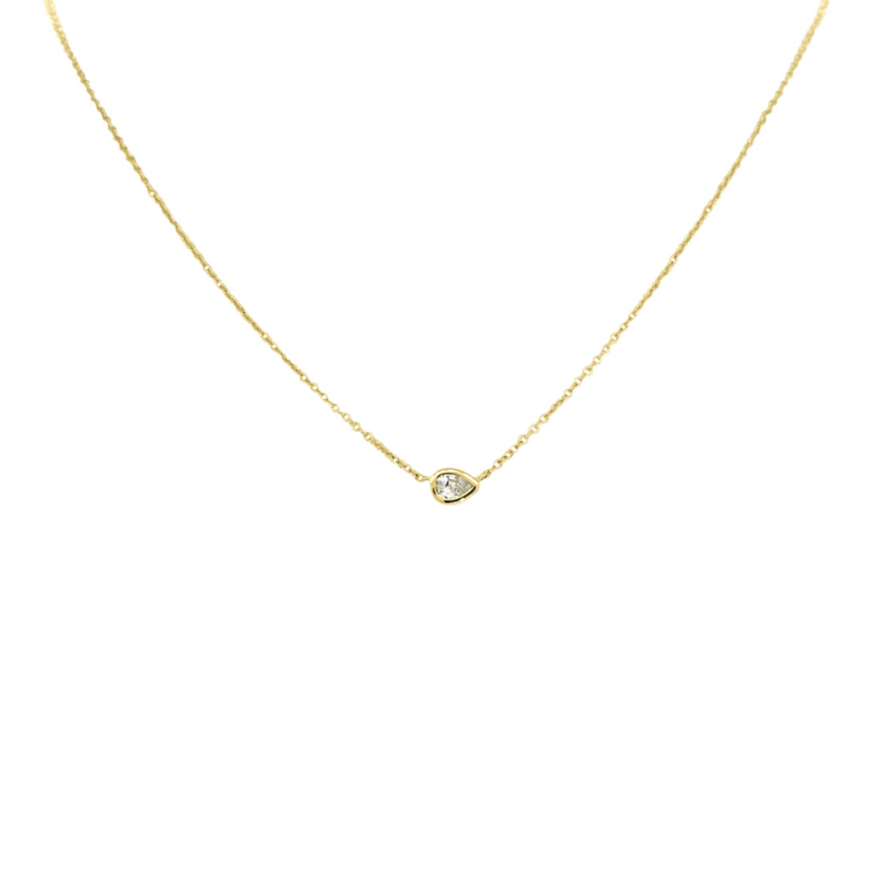 Tilted Tear Drop Necklace